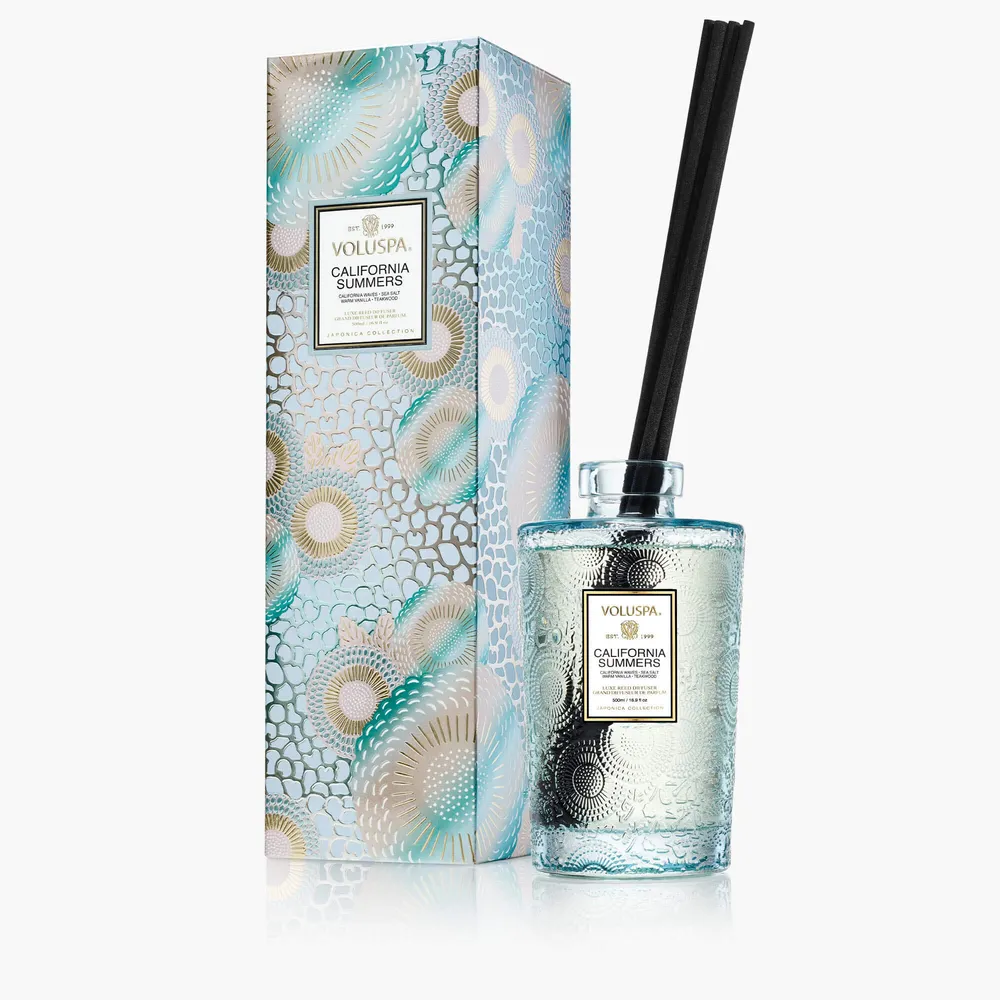 Voluspa Parfum D’Ambiance California Summers | Diffuseur De Luxe Avec Bâtonnets Parfumés