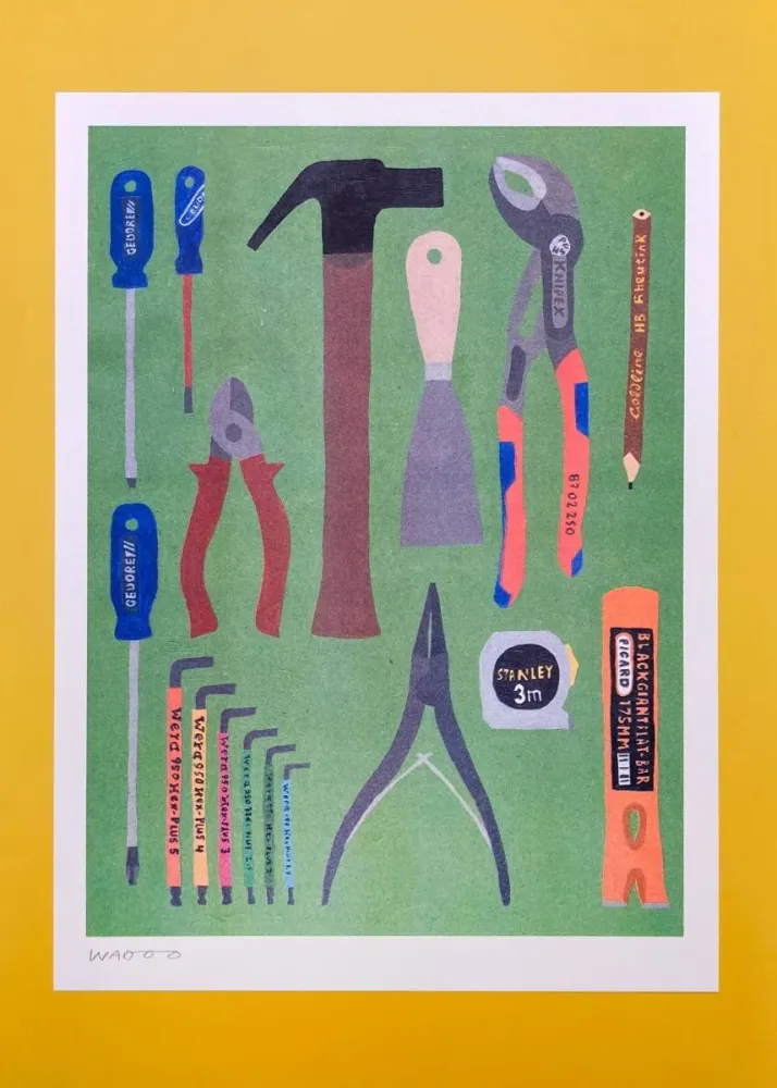 Affiche Riso Some tools from our toolbox 30x40 cm We are out office