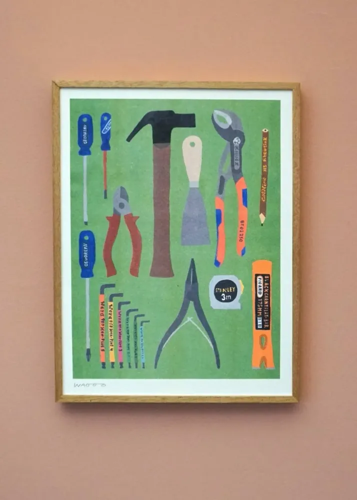 Affiche Riso Some tools from our toolbox 30x40 cm We are out office