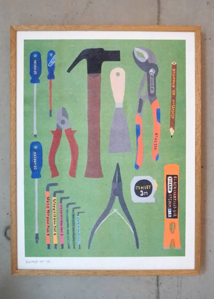 Affiche Riso Some tools from our toolbox 30x40 cm We are out office