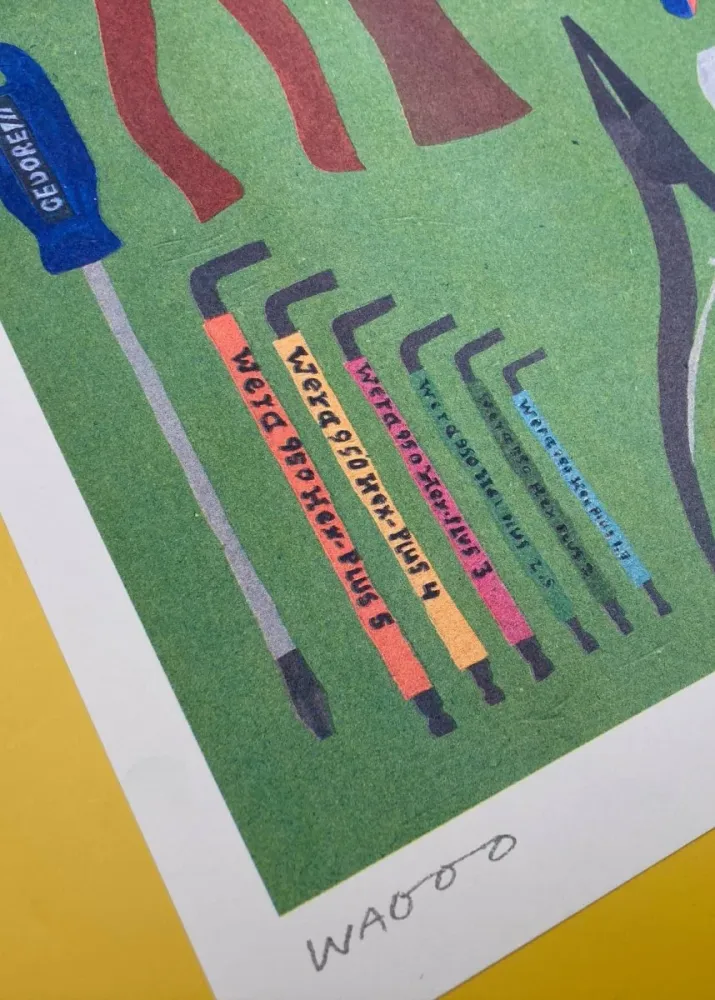 Affiche Riso Some tools from our toolbox 30x40 cm We are out office