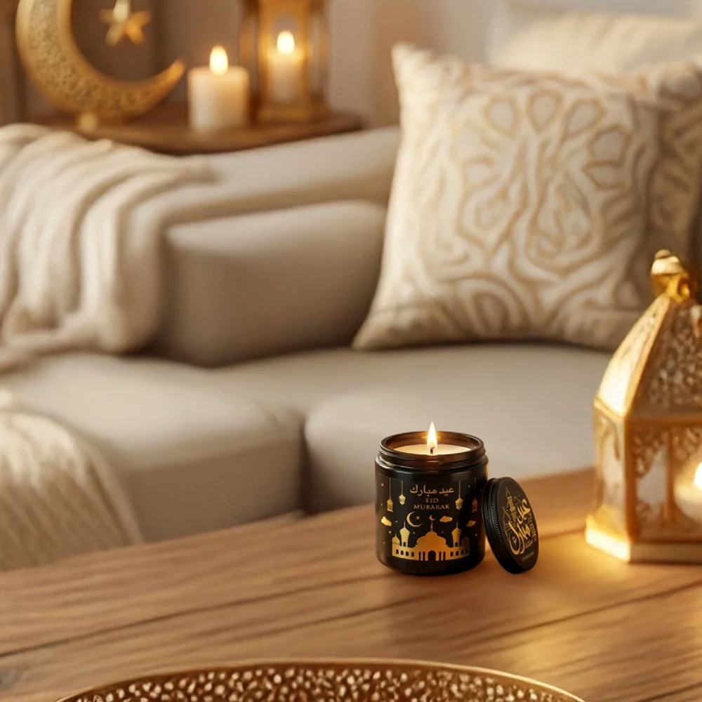Bougie Parfumée Eid Mubarak - Noir Wlidaty Home