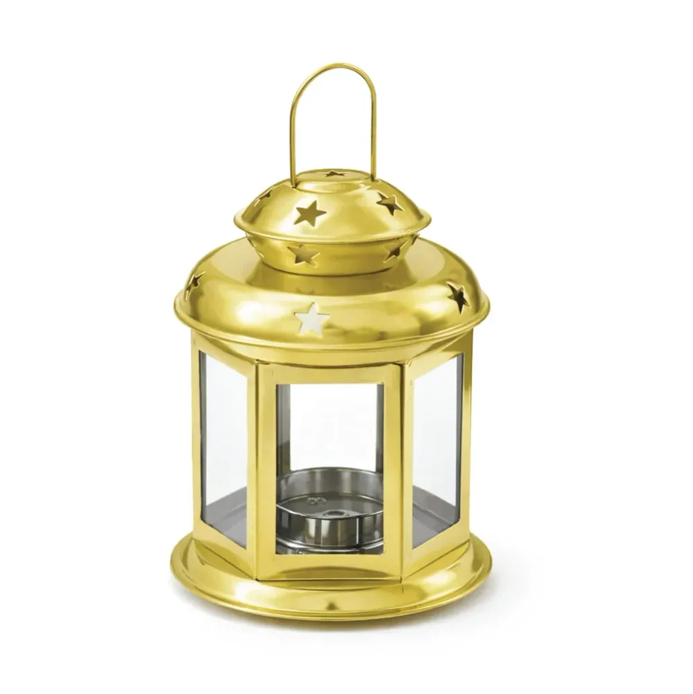 Lanterne Décorative en Métal et Verre 10x15 cm - Dorée Wlidaty Home