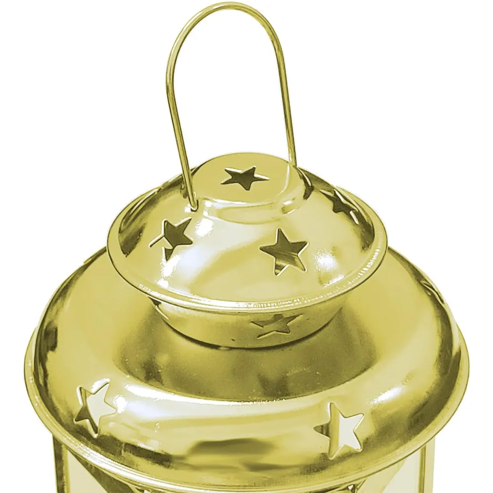 Lanterne Décorative en Métal et Verre 10x15 cm - Dorée Wlidaty Home