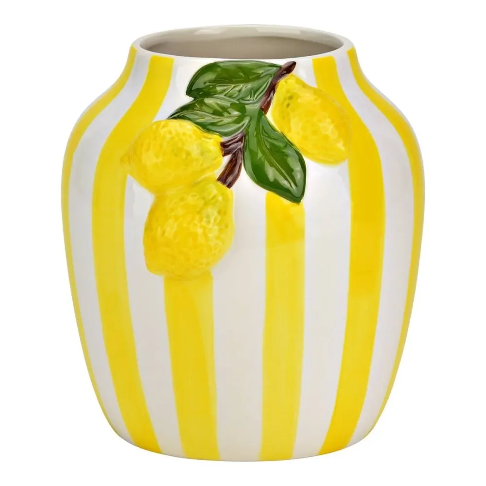 Vase Citron en céramique, Jaune (L/H/P) 16x17x17cm Wurm