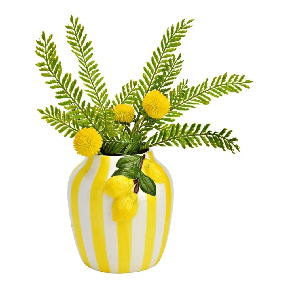 Vase Citron en céramique, Jaune (L/H/P) 16x17x17cm Wurm