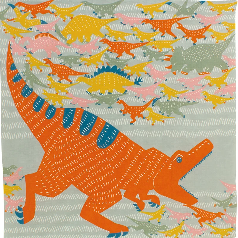 Furoshiki Kata Kata - Kyoryu (gris-vert, 104 cm) Yamada Seni