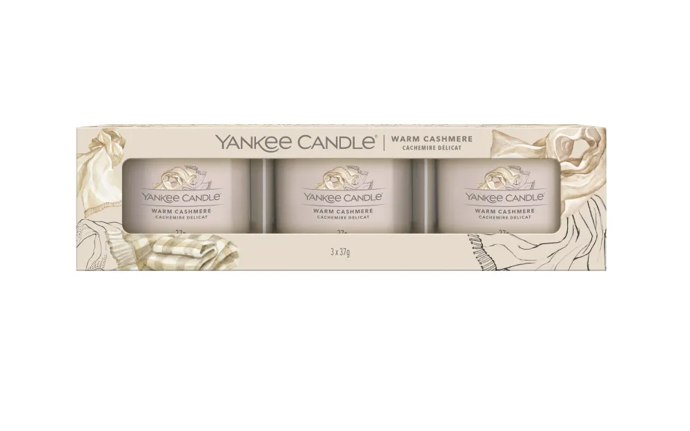 Pack de 3 Bougies Votives en verre Cachemire délicat - Yankee Candle