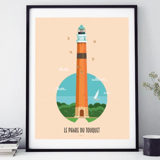 AFFICHE 18 CM PAR 24 CM LE PHARE DU TOUQUET ZIGZAG EDITIONS