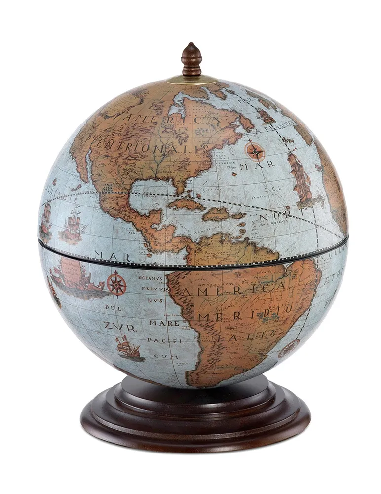 Globe-Bar de bureau "Nettuno" - Blue ocean - Diamètre 40 cm | Zoffoli