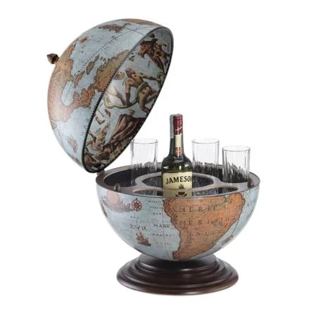 Globe-Bar de bureau "Nettuno" - Blue ocean - Diamètre 40 cm | Zoffoli