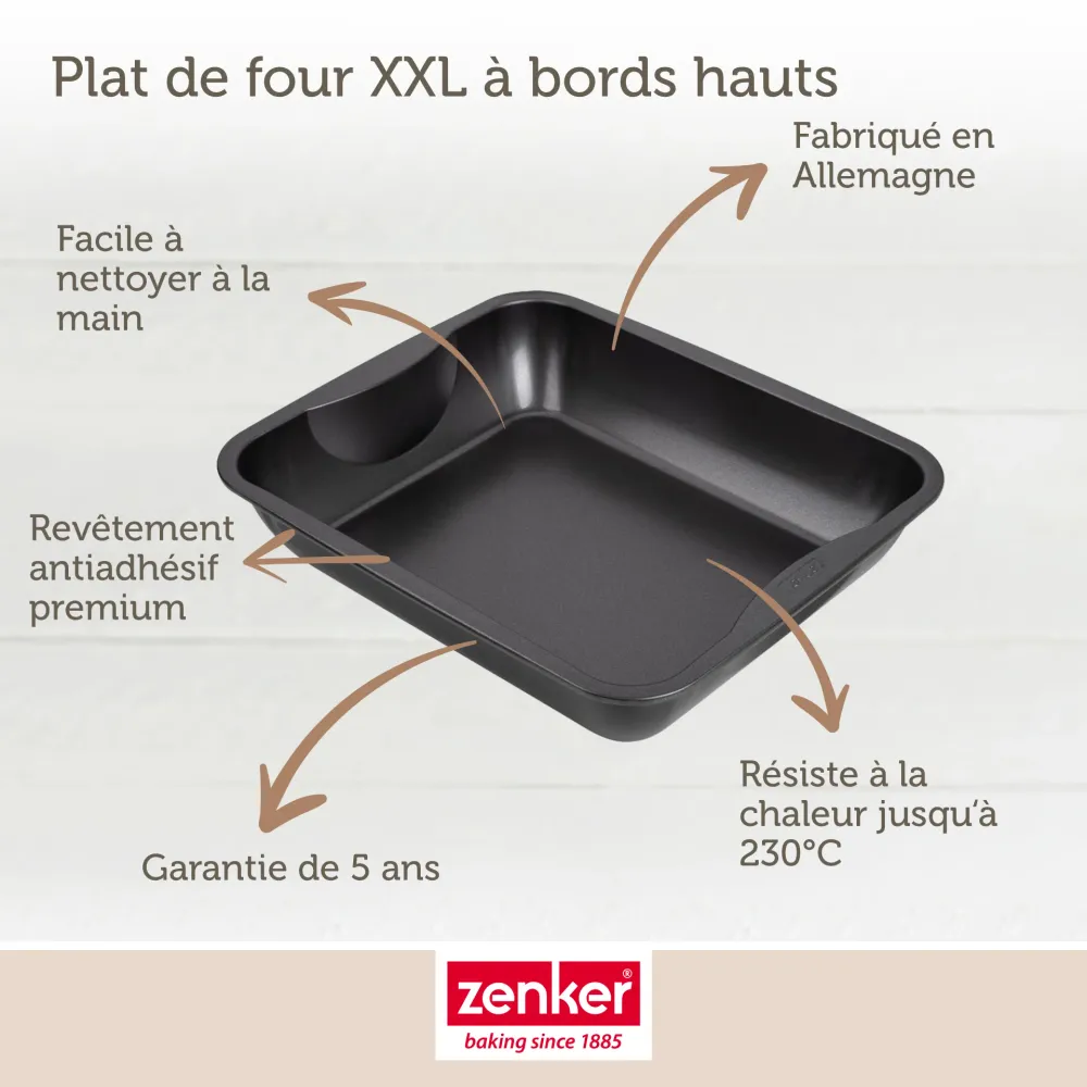 Ensemble de 2 Plats à four XXL rectangle 40 x 34 cm Zenker Distinctif Cooking