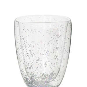 Four compact Kitchen Life Double Wall Arc-en-ciel Glass - Silver