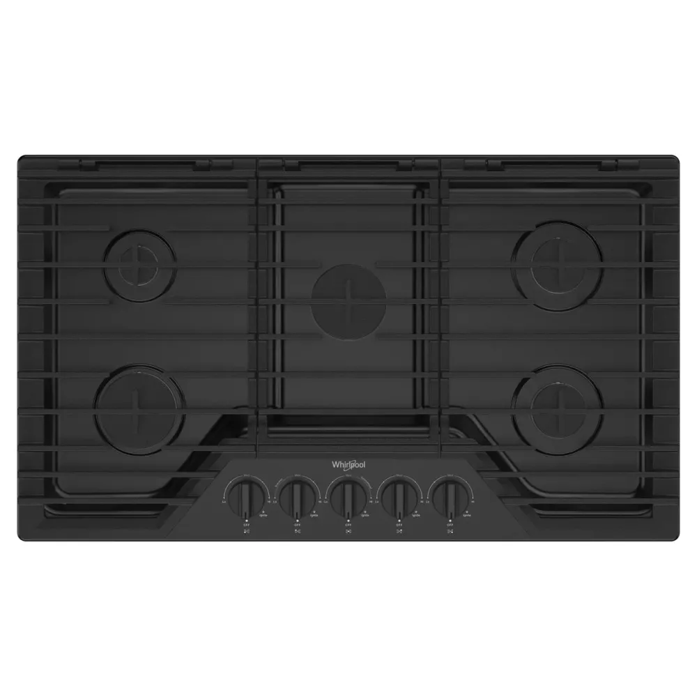 Four à pyrolyse Whirlpool Cuisinière à gaz encastrable de 36 pouces avec grilles en fonte EZ-2-Lift™ WCGK5036PB