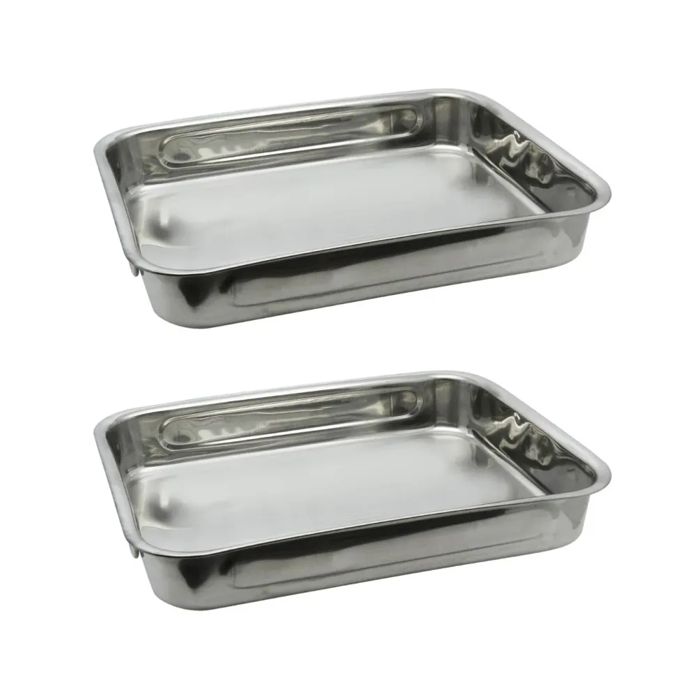 Four vapeur Ensemble de 2 Plats four en inox rectangulaire 27,5 x 20,4 x 6 cm en extérieur Elo Edition Red