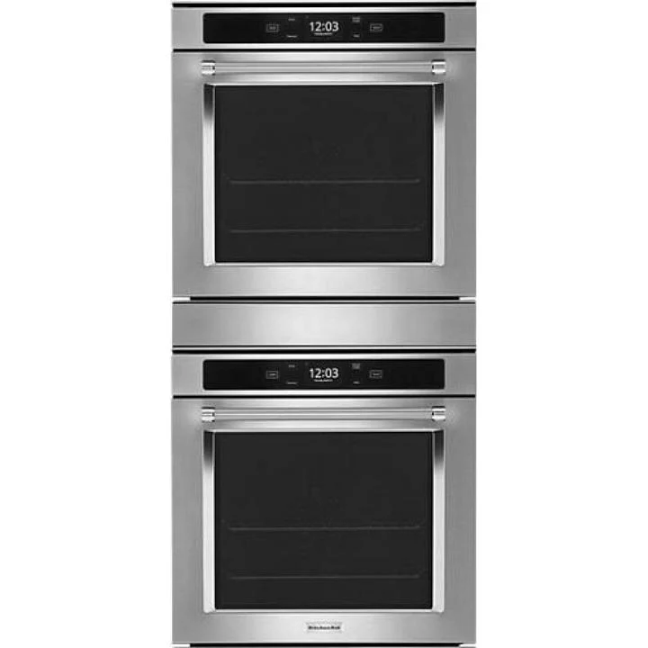 KitchenAid Four mural jumeau encastré de 24 pouces, 5,8 pi. cu. avec connectivité Wi-Fi KODC504PPS en noir mat