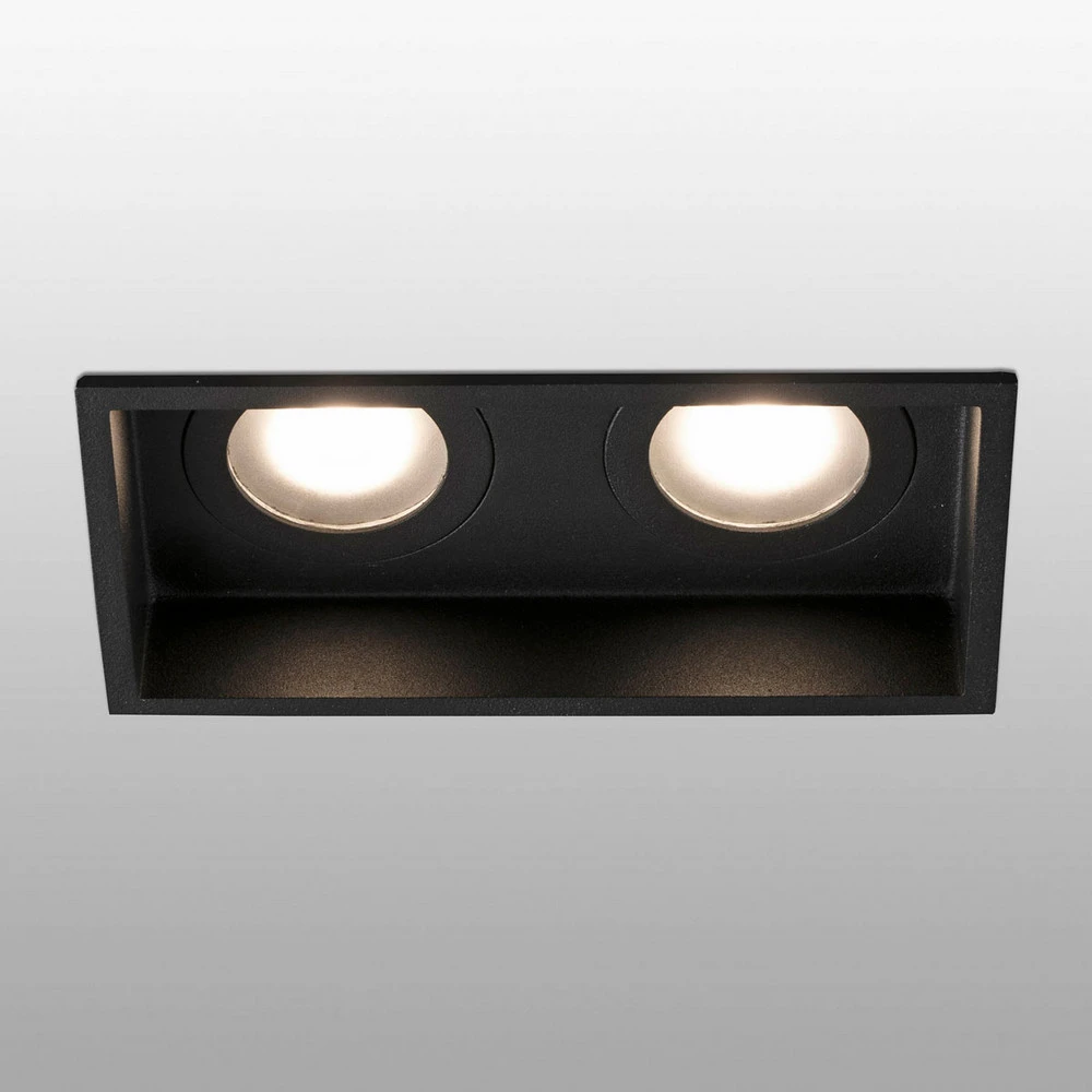 Électrique Intégré Lampe encastrable Hyde, 2 lampes IP44 en noir