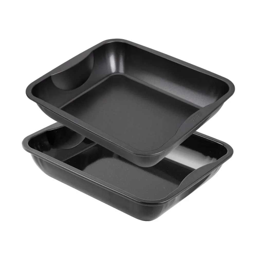 Électrique Intégré Lot de 2 plats à four XXL rectangles 40 x 24 cm Zenker Special Cooking