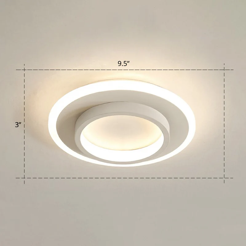 Plafonnier encastré géométrique de style basique, luminaire encastré pour couloir en métal