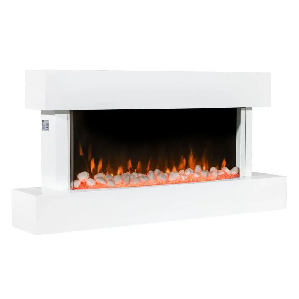 Four encastrable Sealey DH113 Baridi Wall Mounting Electric Fireplace LED Flame Effect 46" Blanc pur