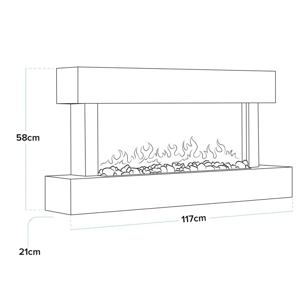 Four encastrable Sealey DH113 Baridi Wall Mounting Electric Fireplace LED Flame Effect 46" Blanc pur