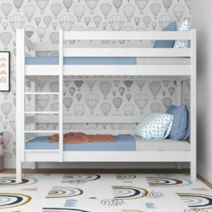 Lit superposé en bois N01 Blanc 80x190 avec Garantie 5 ans