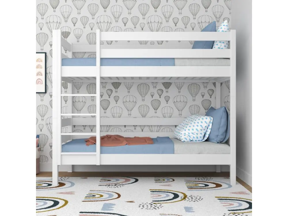 Lit superposé en bois N01 Blanc 80x190 avec Garantie 5 ans