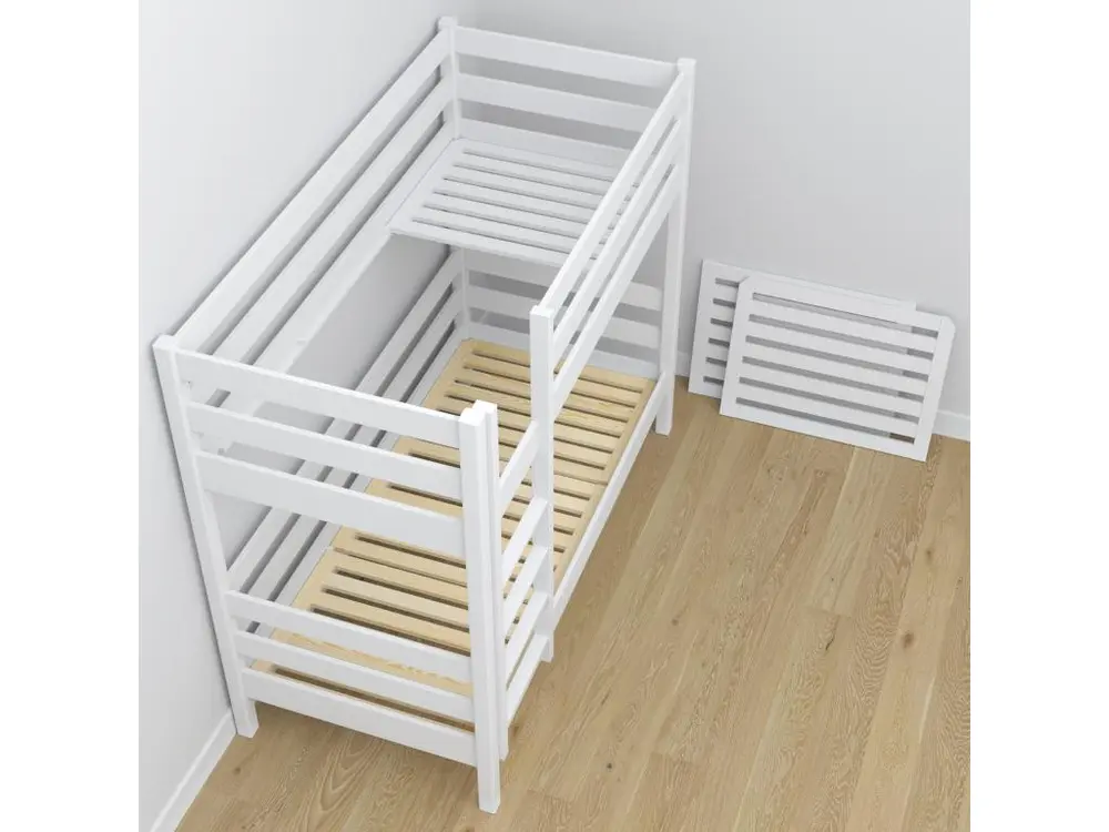 Lit superposé en bois N01 Blanc 80x190 avec Garantie 5 ans