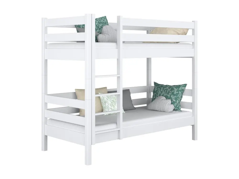 Lit superposé en bois N01 Blanc 80x190 avec Garantie 5 ans