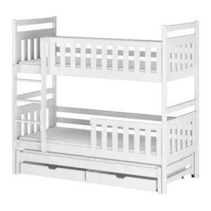 Lits superposés KLARA BB013 80x170 cm Blanc pour Famille nombreuse