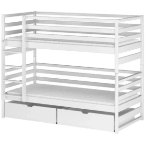 Lits superposés LOFT BB003 80x200 cm Blanc Installation facile