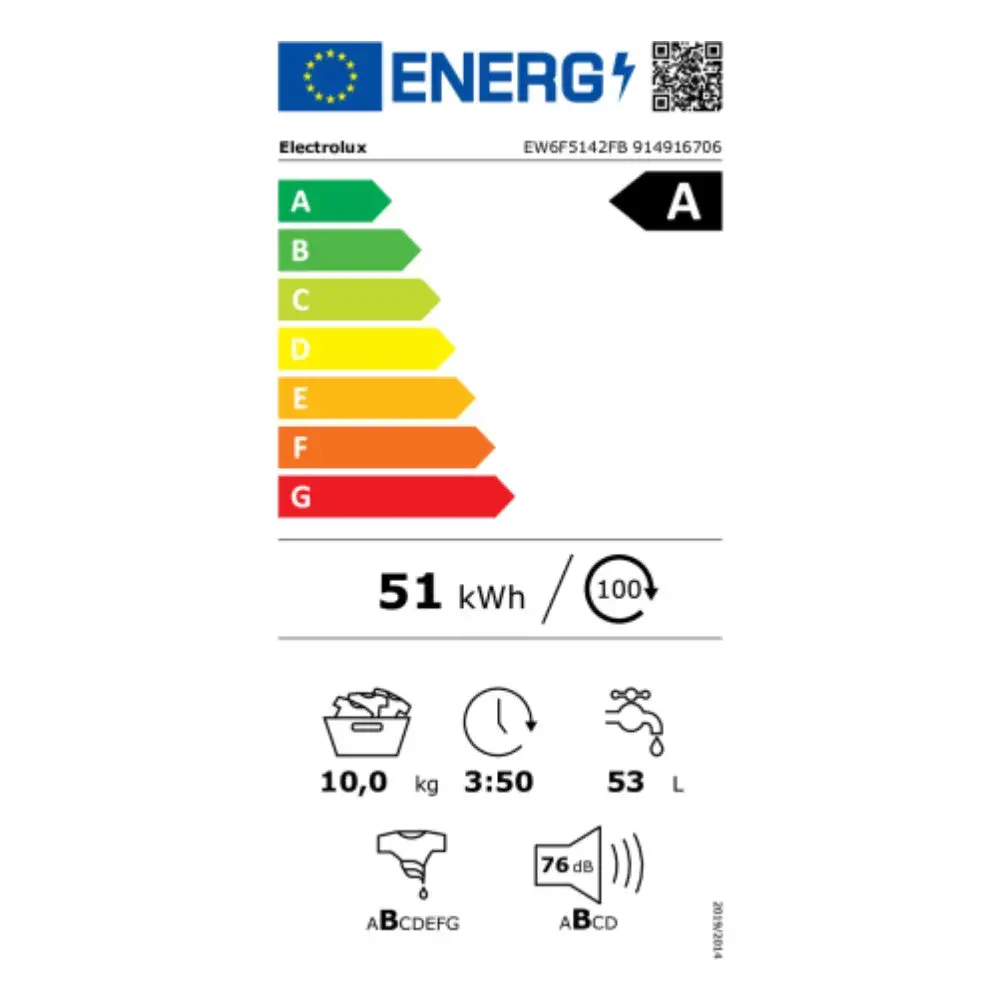 Machine à rincer Electrolux EW6F5142FB 10 KG 1400 RPM Blanc 10 kg