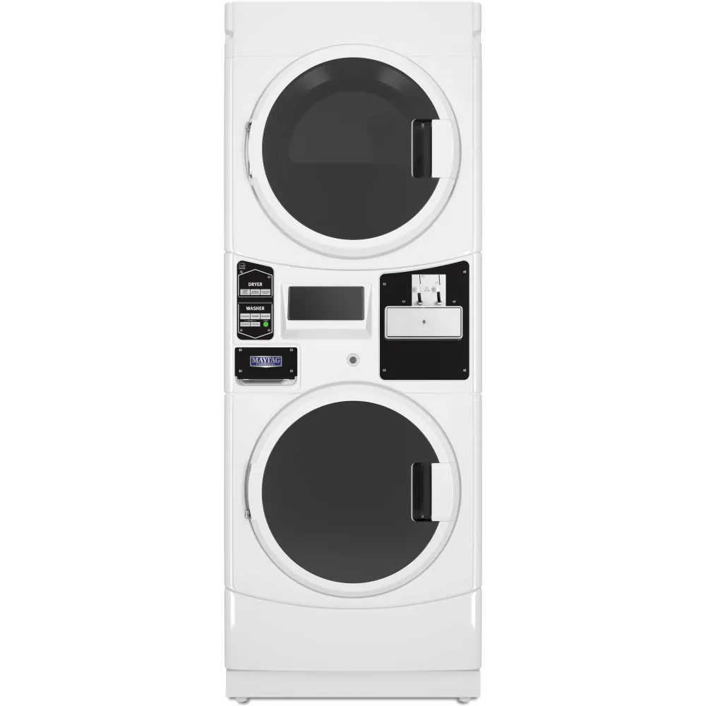 Maytag Commercial Laundry Appareil de buanderie commercial sécheuses et laveuse superposées électrique avec technologie Tu...