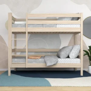 Silencieux Lit superposé en chêne N01 Chêne Blanchi 120x180