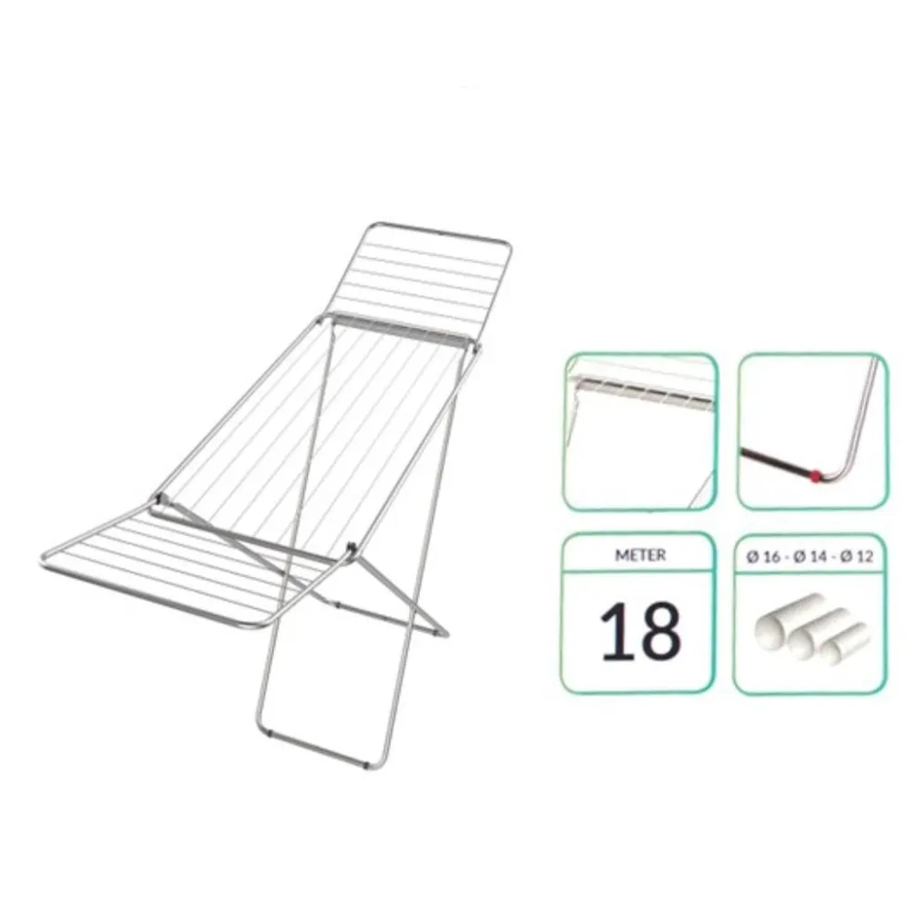 CH 18m Washing Line Ton argent