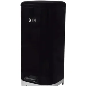 Retro Dustbin - Noir jais & Silver