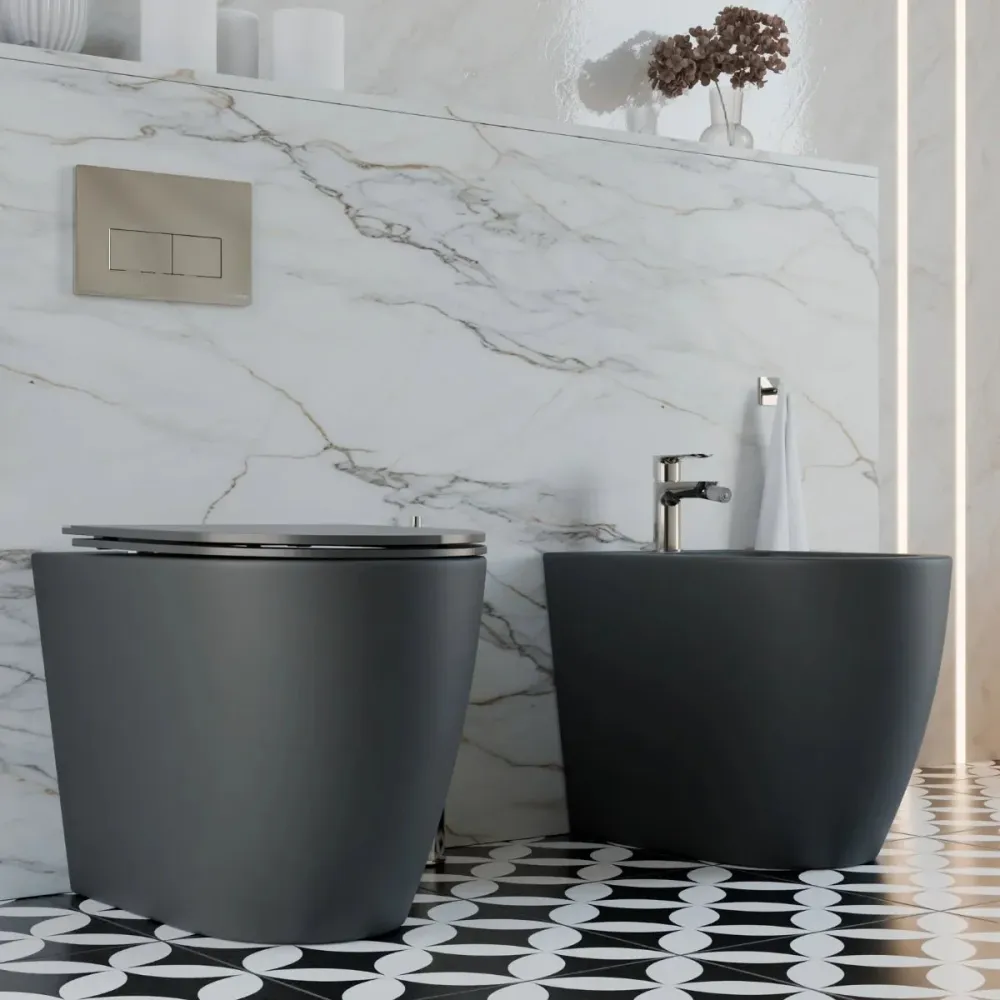 Système anti-débordement WC concentré noir mat Elba