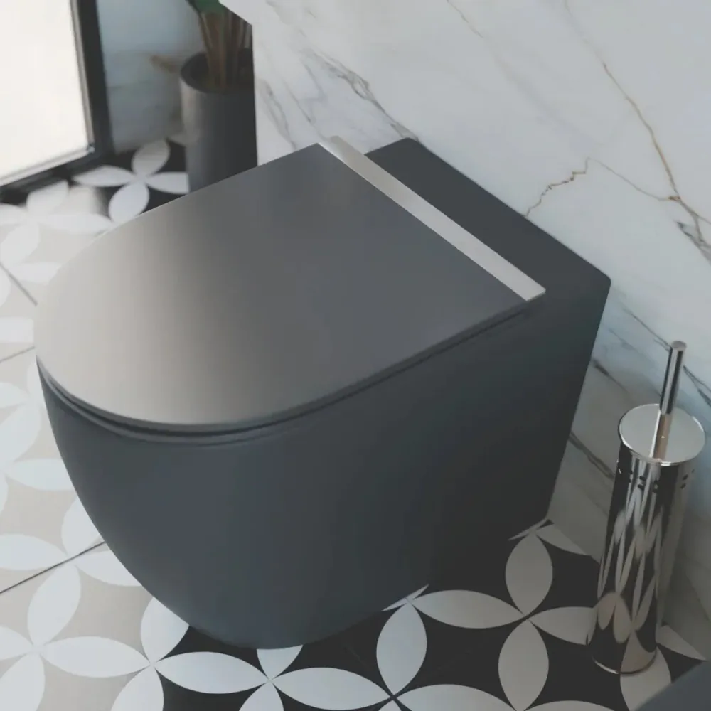 Système anti-débordement WC concentré noir mat Elba