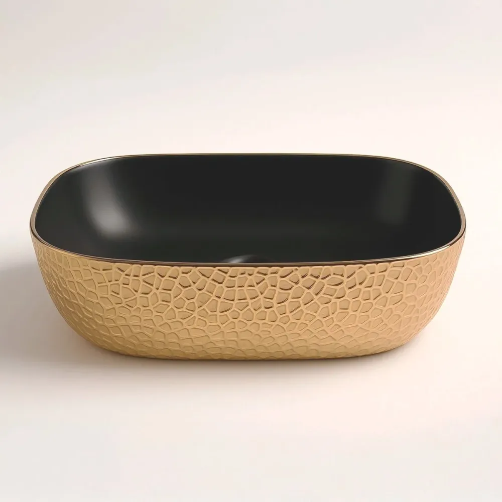 Lavabo design noir Reed avec panier à couverts
