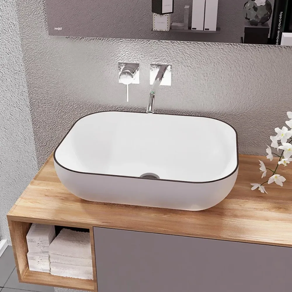 Lavabo à poser en céramique Beira avec garantie pièces