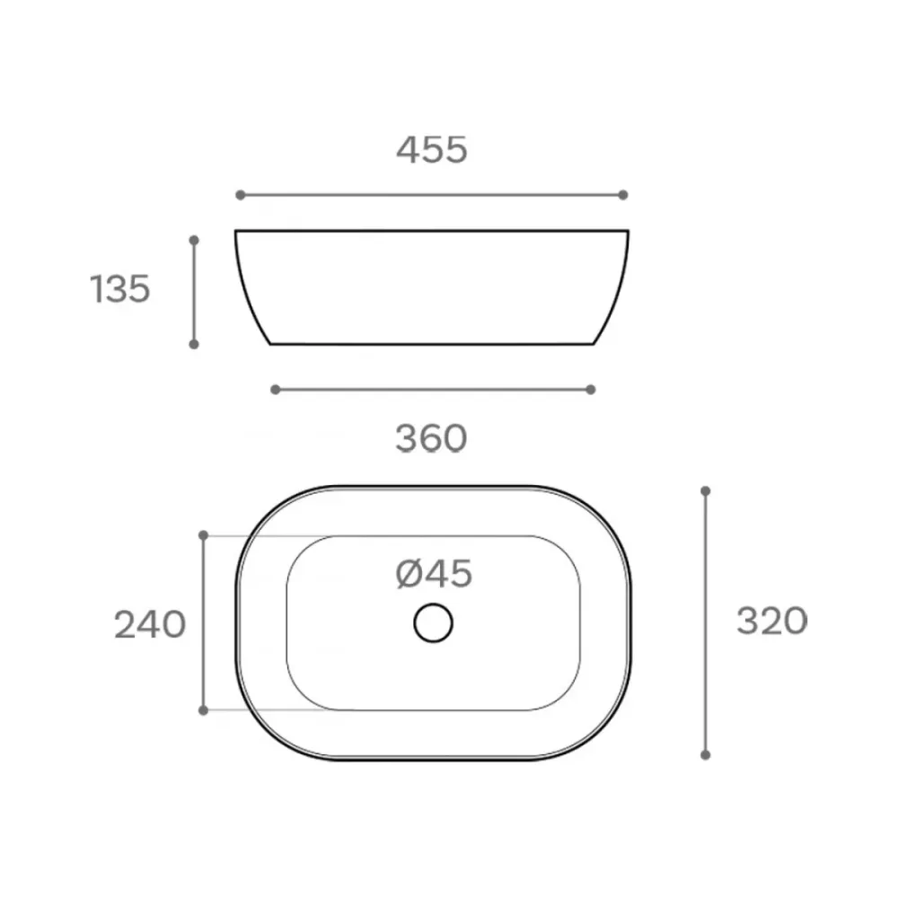 Lavabo à poser Orta avec séchage par condensation