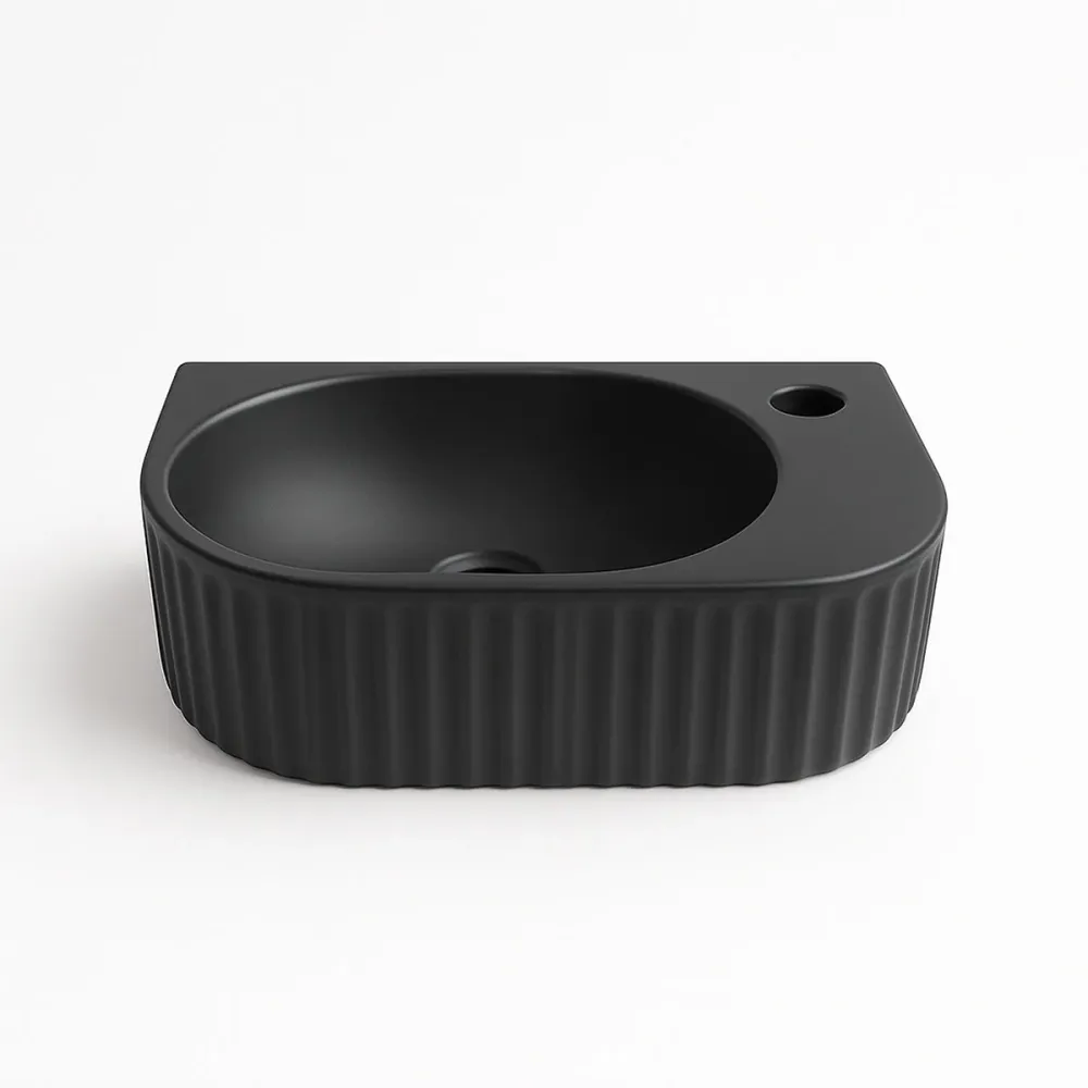 Lavabo rectangulaire léger noir Glea