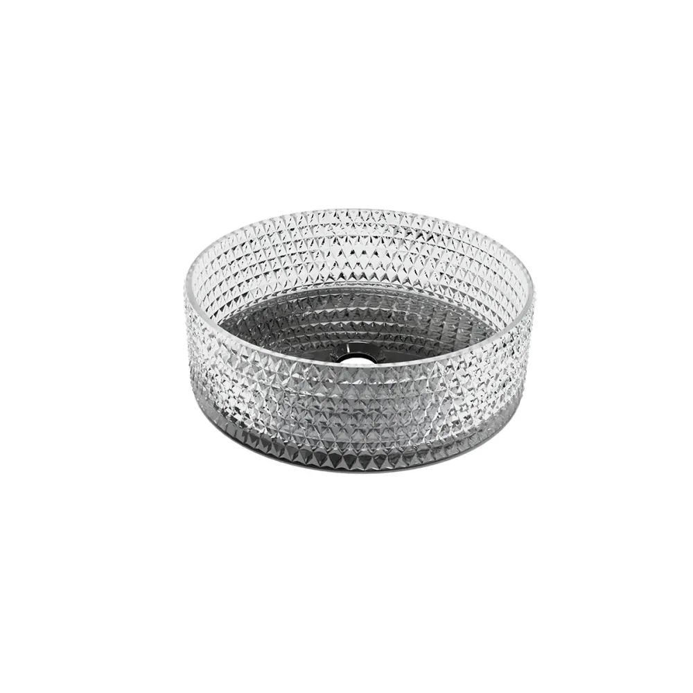 Lavabo en verre avec base noire pour maison neuve