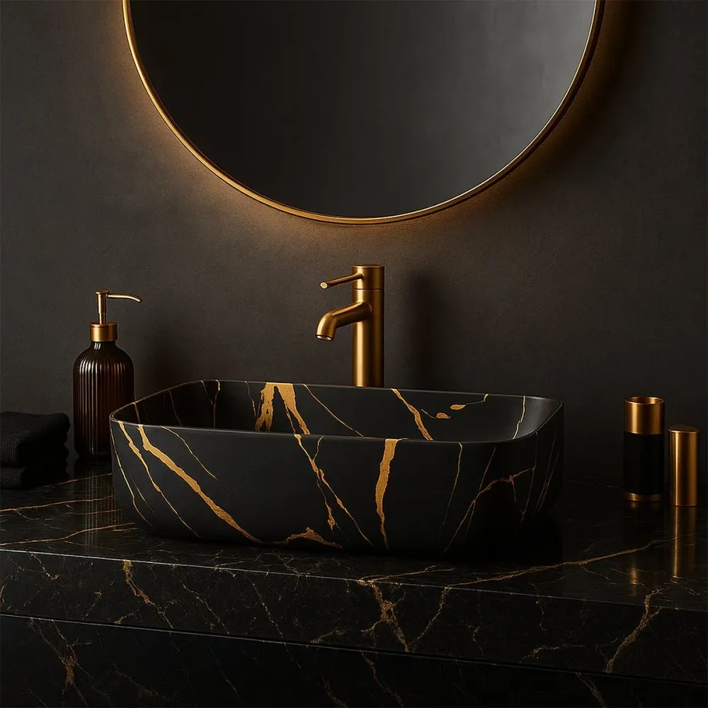 Lave-vaisselle encastrable Lavabo noir à poser noir Ciro