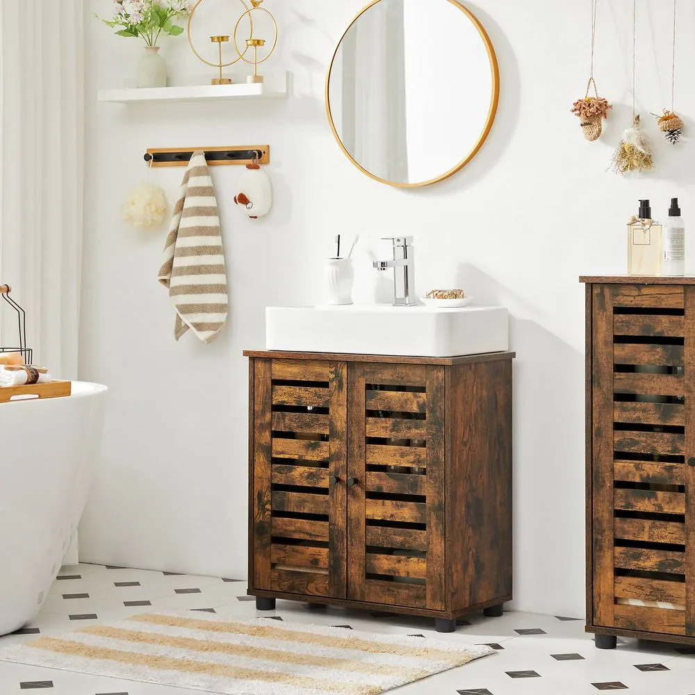 Nettoyant pour machine VASAGLE Meuble sous lavabo rustique