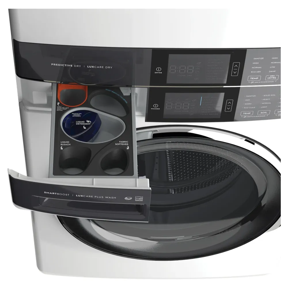 Electrolux Centre de buanderie laveuse/sécheuse superposées électrique avec LuxCare® ELTE760CAW Certification +++