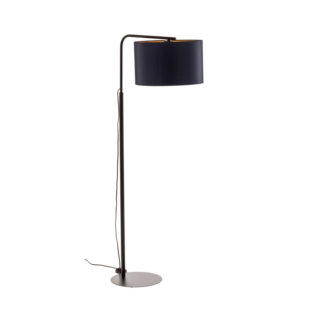 Certifié Énergie +++ Lampadaire Soho, cylindrique, arqué, bleu/doré
